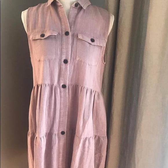 UMGEE Button Down Dress in Light Mauve - Picture 4 of 5